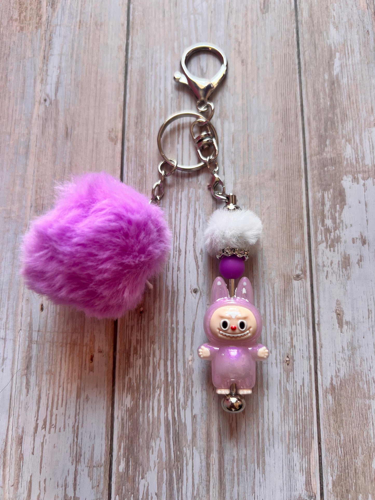 Keyring - Little Beasties with Pom Pom