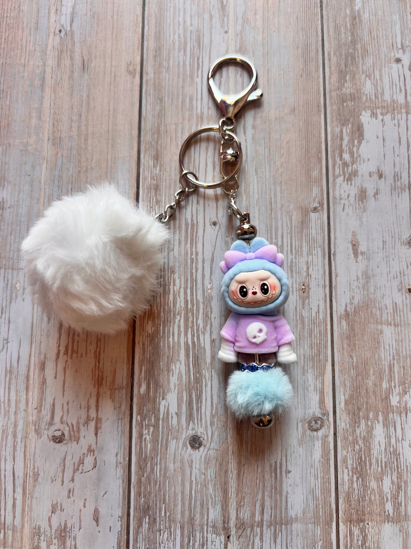 Keyring - Little Beasties with Pom Pom