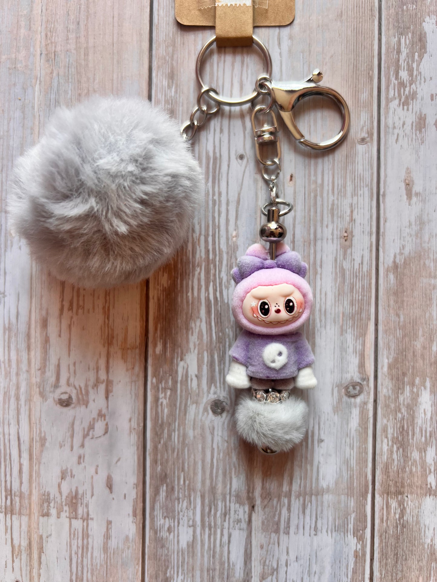 Keyring - Little Beasties with Pom Pom