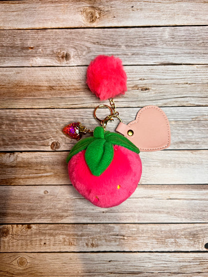 Strawberry Plush Bag Charm